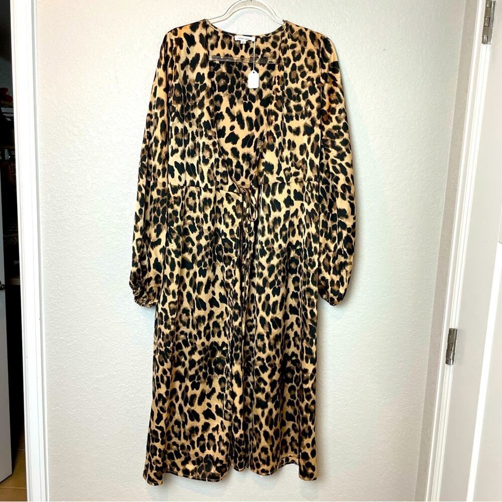 COTTON CANDY LA Leopard Long Sleeve Duster Size L